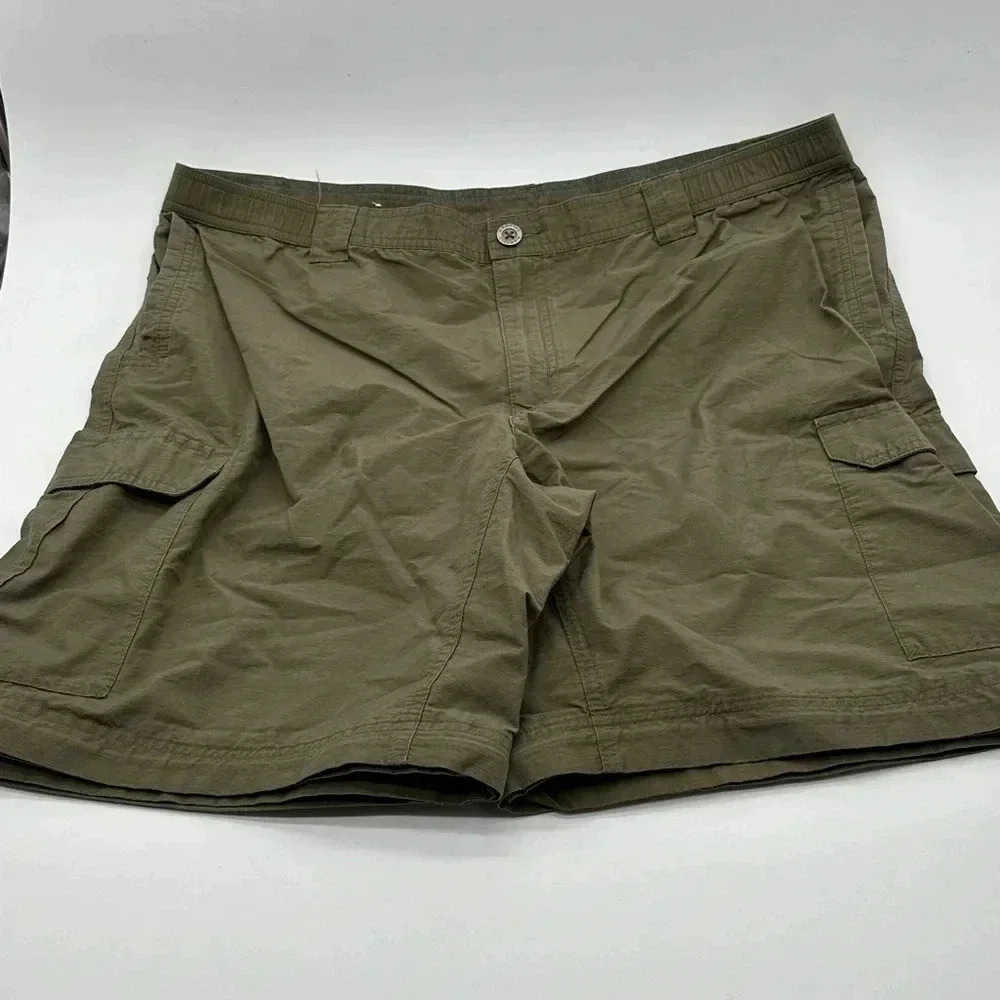 Columbia Mens Cargo Shorts Ripstop 9.5" Inseam Outdoor Nylon Cotton Green XL‎